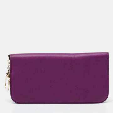 DIOR Purple Leather issimo Long Wallet