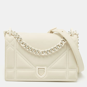 DIOR Off White Leather Small ama Shoulder Bag