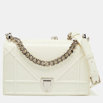 DIOR White Patent Leather Small ama Shoulder Bag