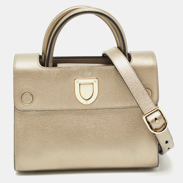 DIOR Gold Leather Mini ever Top Handle Bag