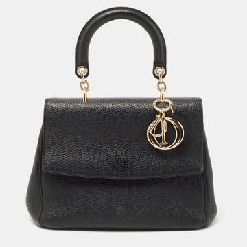 DIOR Black Leather Small Be  Flap Top Handle Bag