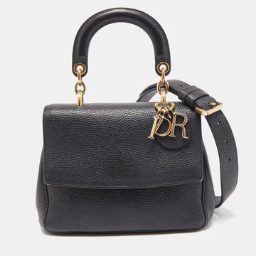 DIOR Black Leather Mini Be  Top Handle Bag