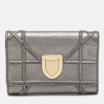 DIOR Grey Leather ama Compact Wallet