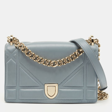 DIOR Light Blue Soft Leather Small ama Shoulder Bag