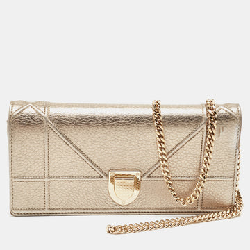 DIOR Gold Leather ama Chain Clutch