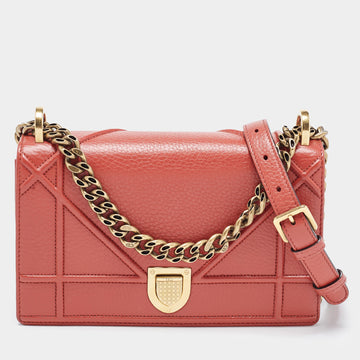 DIOR Red Leather Small ama Shoulder Bag