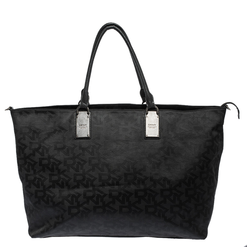 DKNY Black Signature Canvas Tote