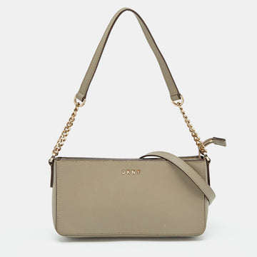 DKNY Grey Leather Bryant Park Crossbody Bag