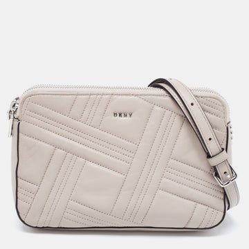 DKNY Grey Leather Allen Crossbody Bag