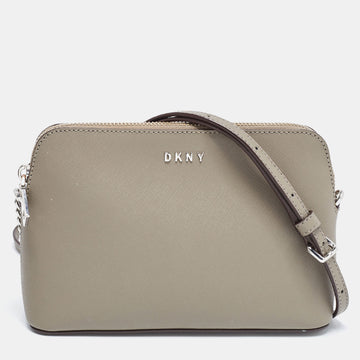 DKNY Grey Leather Bryant Dome Crossbody Bag