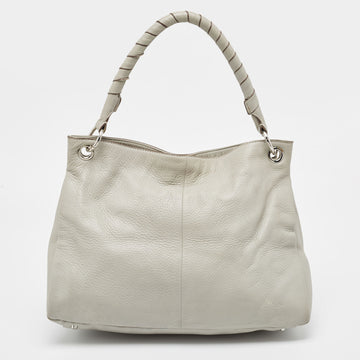 DKNY Grey Leather Charm Hobo