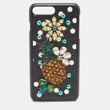 DOLCE & GABBANA Multicolor Crystal Embellished Leather iPhone 7/8 Case