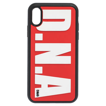 DOLCE & GABBANA Black/Red Rubber D.N.A Logo iPhone XS Case