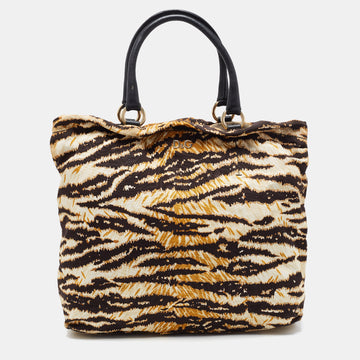 DOLCE & GABBANA Multicolor Leopard Print Fabric Bag Kori Tote