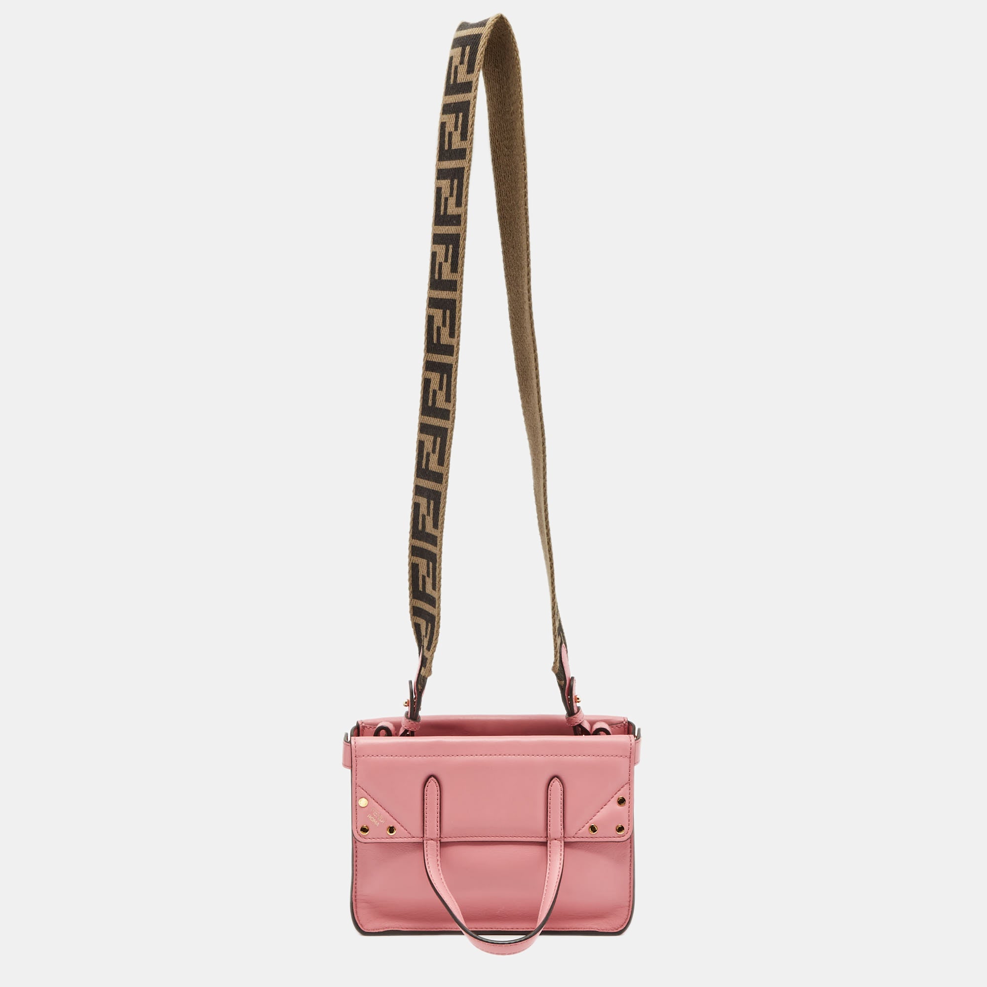 Fendi Pink Leather Small Flip Bag