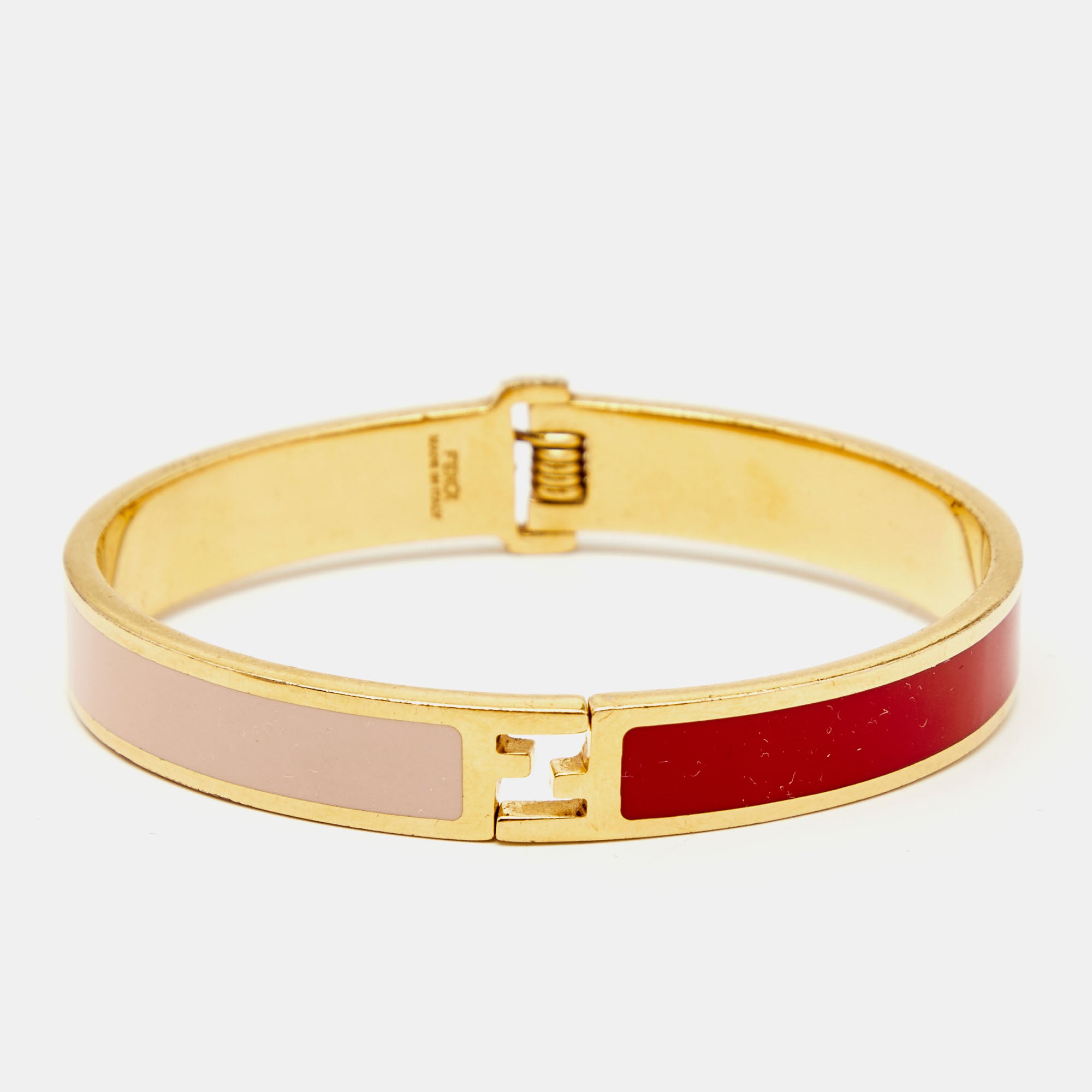 Fendi Fendista Bicolor Enamel Gold Tone Bracelet M - ShopStyle