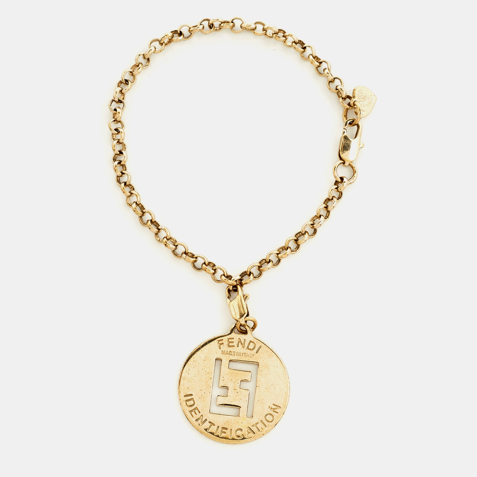 Fendi logo on sale charm bracelet