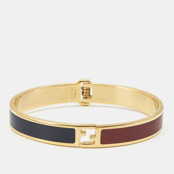 FENDI sta Bicolor Enamel Gold Tone Bracelet M