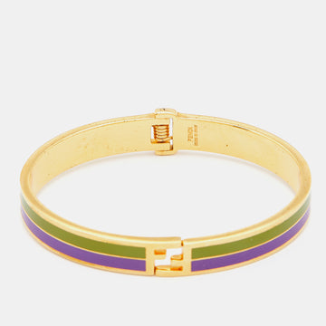 FENDI Gold Tone Bicolor Enamel sta Bracelet