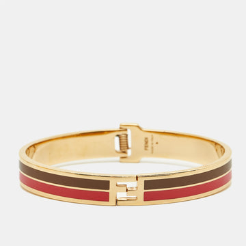 FENDI The sta Bicolor Enamel Gold Tone Bracelet M