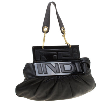 Fendi Black Leather To You Convertible Shoulder Bag