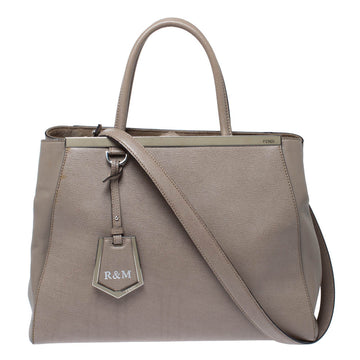 Fendi Beige Leather Medium 2jours Tote