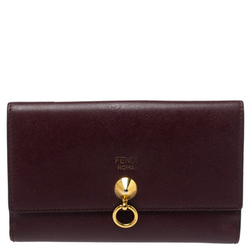 Fendi Burgundy Leather By The Way Wallet