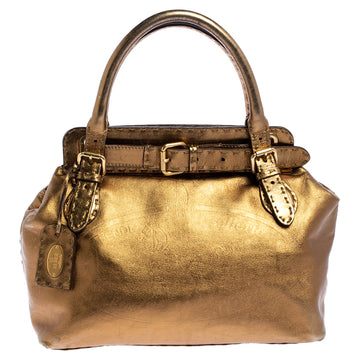 Fendi Gold Selleria Leather Villa Borghese Tote