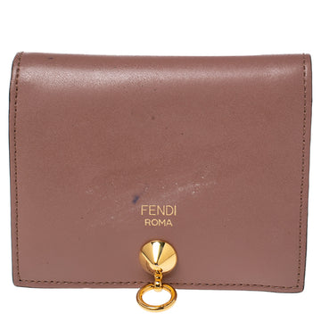 FENDI Old Rose Leather By The Way Bifold Wallet