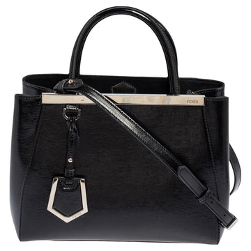 Fendi Black Patent Leather Mini 2jours Tote