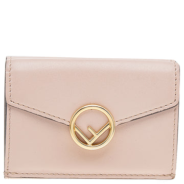 Fendi Pink Leather Micro F is Fendi Trifold Wallet