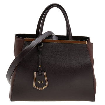 Fendi Dark Brown Leather Medium 2Jours Elite Tote