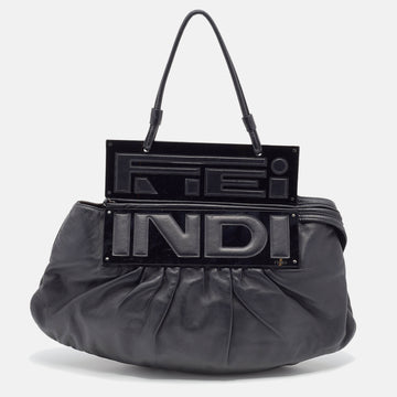 Fendi Black Leather To You Clutch Bag