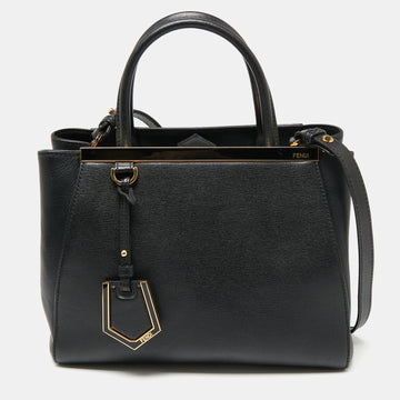 Fendi Black Leather Small 2Jours Tote