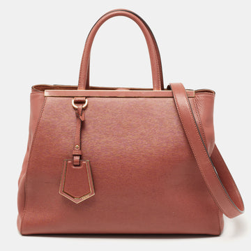 Fendi Old Rose Leather Medium 2Jours Tote