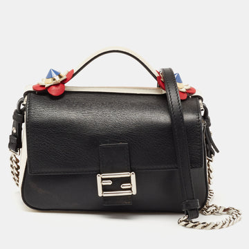 Fendi Bicolor Leather Micro Double Shoulder Bag