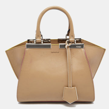 Fendi Beige Leather Mini 3Jours Tote