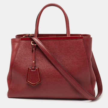 Fendi Burgundy Leather 2Jours Tote