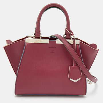 Fendi Burgundy Leather Mini 3Jours Tote