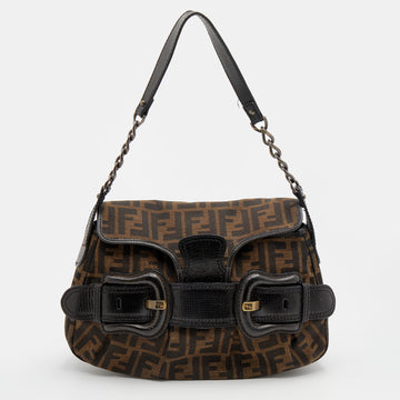 Fendi Tobacco Zucca Canvas B Bis Shoulder Bag