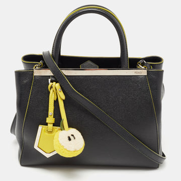 Fendi Black/Yellow  Leather Mini 2Jours Tote