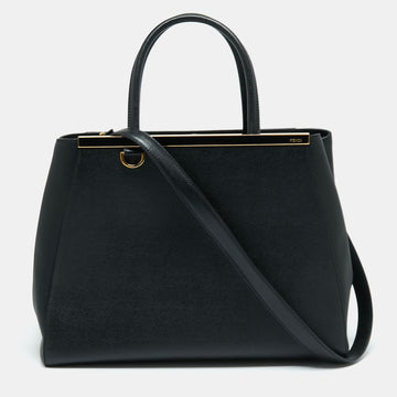 Fendi Black Leather Medium 2jours Tote