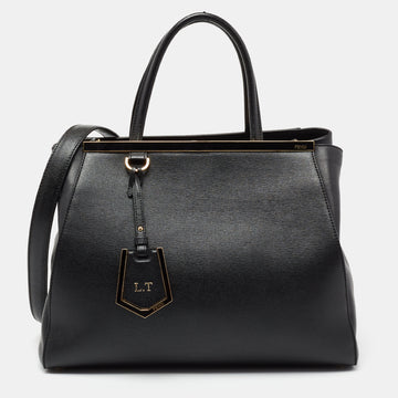 Fendi Black Leather Medium 2Jours Tote