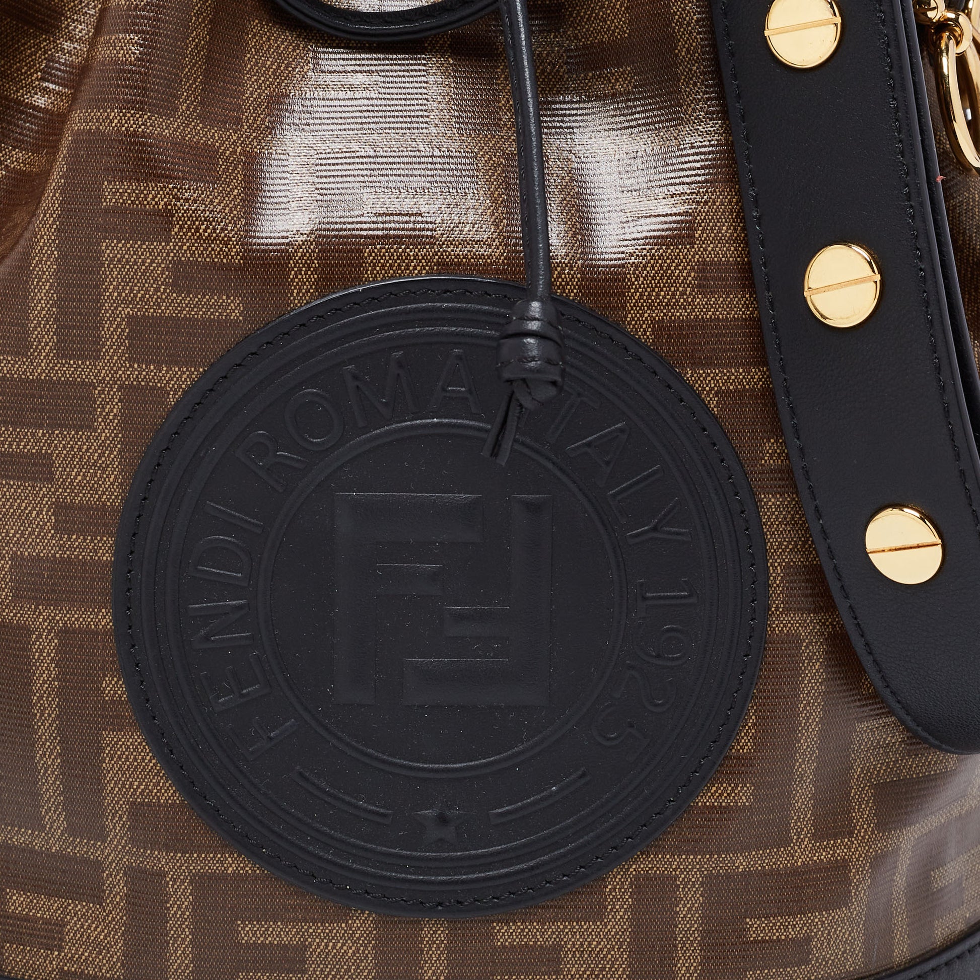 Fendi Brown/Black Zucca Coated Canvas and Leather Mon Tresor
