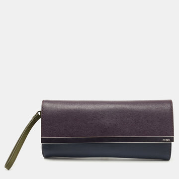 Fendi Multicolor Leather Rush Wristlet Clutch