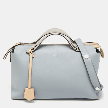 Fendi Light Blue Leather Large By The Way Boston Bag