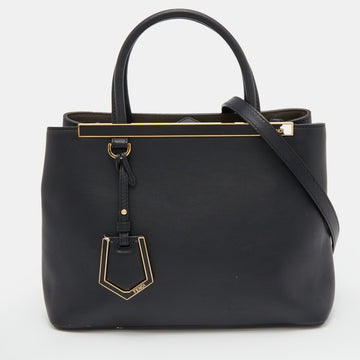 Fendi Black Leather Petite 2Jours Tote