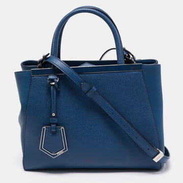 Fendi Blue Leather Mini 2jours Tote