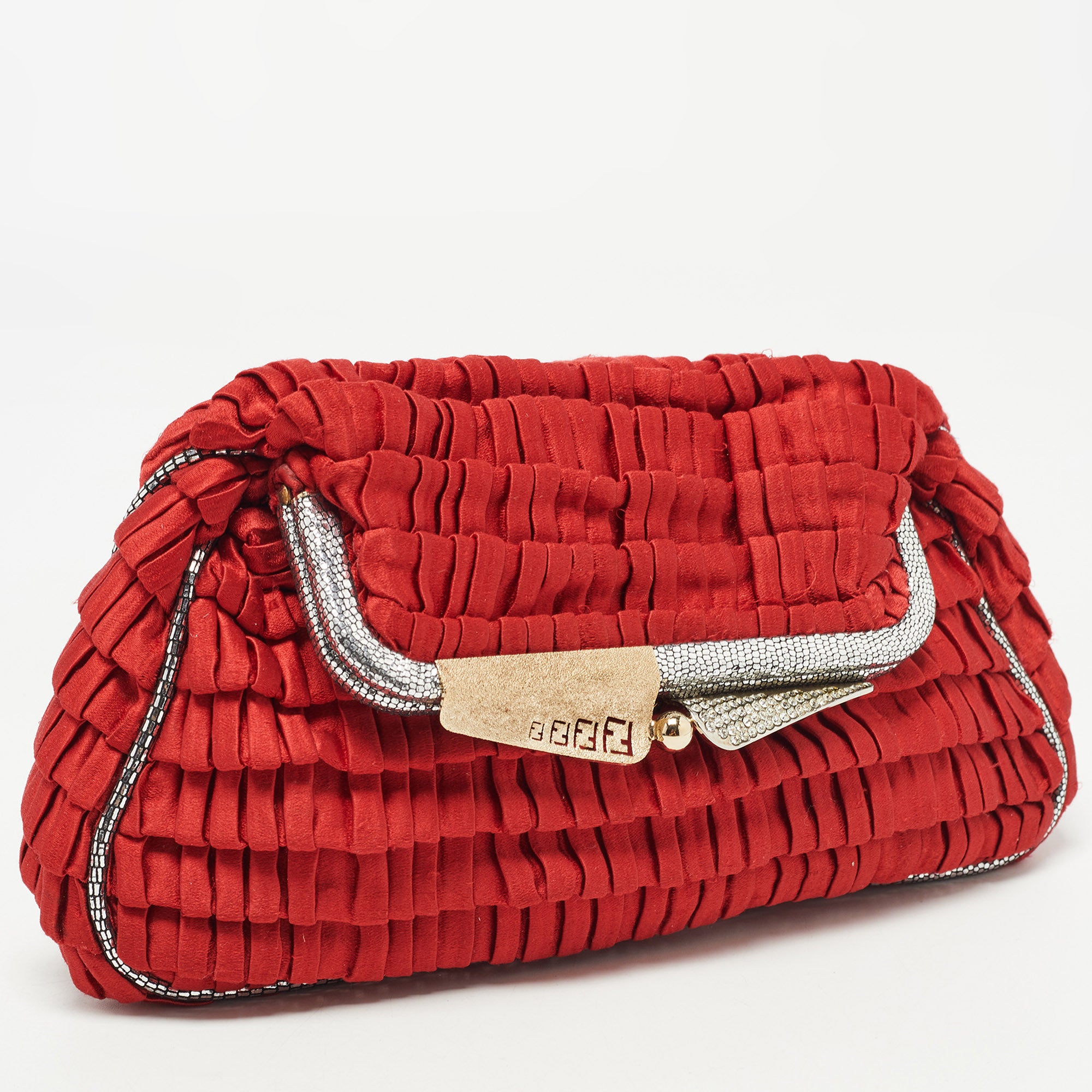 Fendi store red clutch