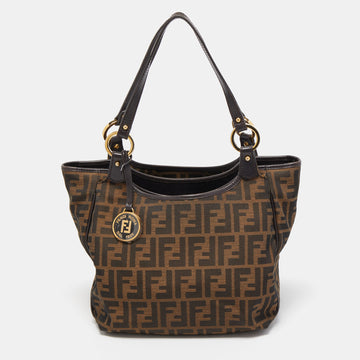 Fendi Tobacco Zucca Canvas and Leather Chef Shopper Tote